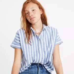 Madewell Cropped Button-Down Shirt in Stripe